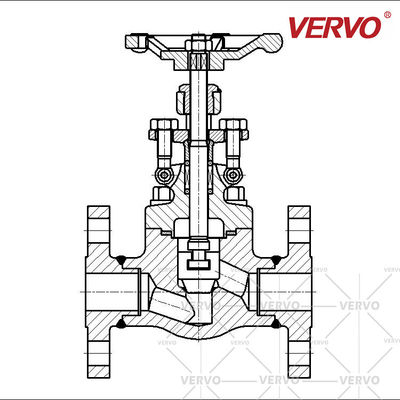 1/4 A105N Welded Flanged Industrial Globe Valve DN40 Carbon Steel Straight  Type